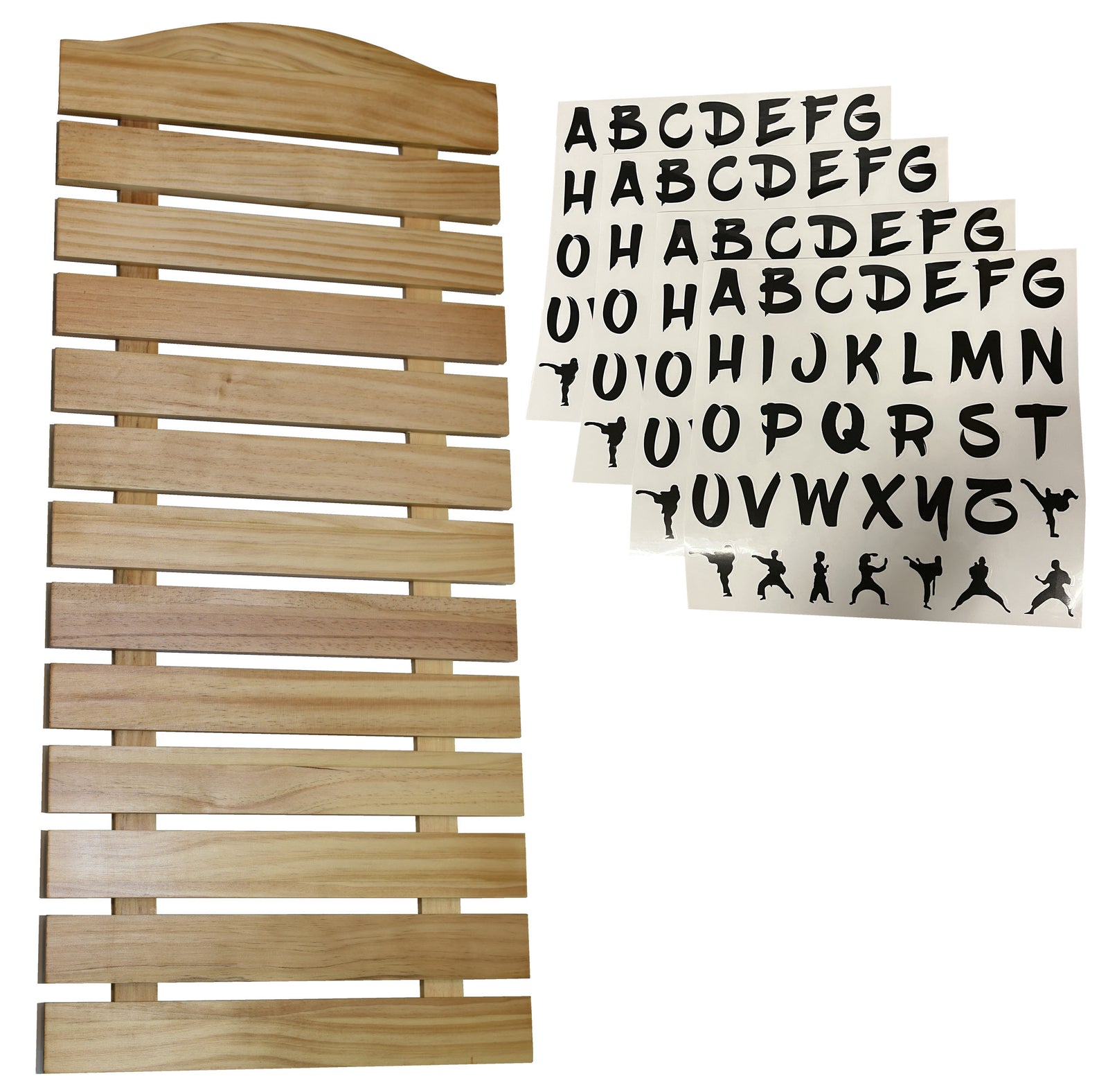 12 (Twelve) Belt Karate Martial Arts Belt Display - Thick Wood