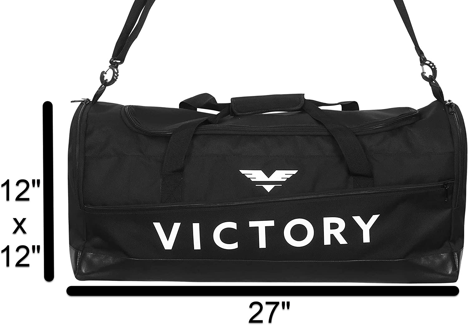 Victory Martial Arts Large Breathable Duffle Bag for MMA Gear, Boxing Gear, Gym or other Sports in Black and Pink