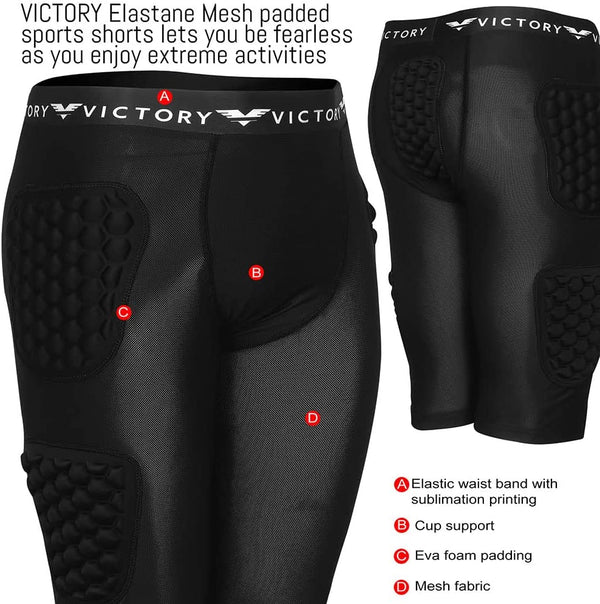 Protective Padded Compression Shorts For Snowboard Skate Ski Footba Victory Martial Arts