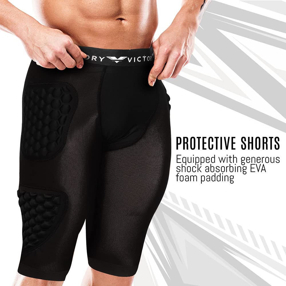 DEVOROPA Youth Boys Padded Compression Shorts 5-Pads