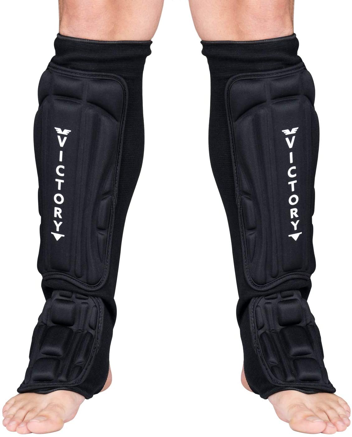 BEAST RAGE Shin Guards For MMA, Muay Thai, Kickboxing - Padded Instep Sleeves For Leg & Foot Protection